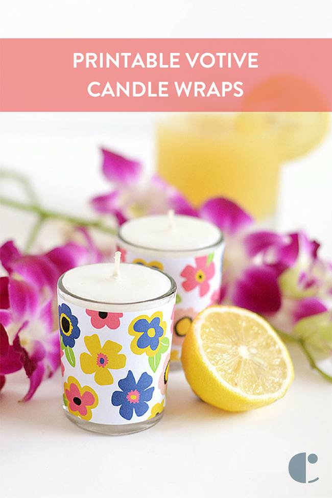 Printable spring votive candle wraps