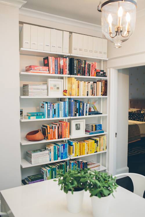 Bookshelves And Libraries Arranged By Color 
