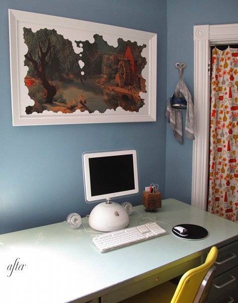 A computer monitor keyboard and mouse is line on top of a table.
