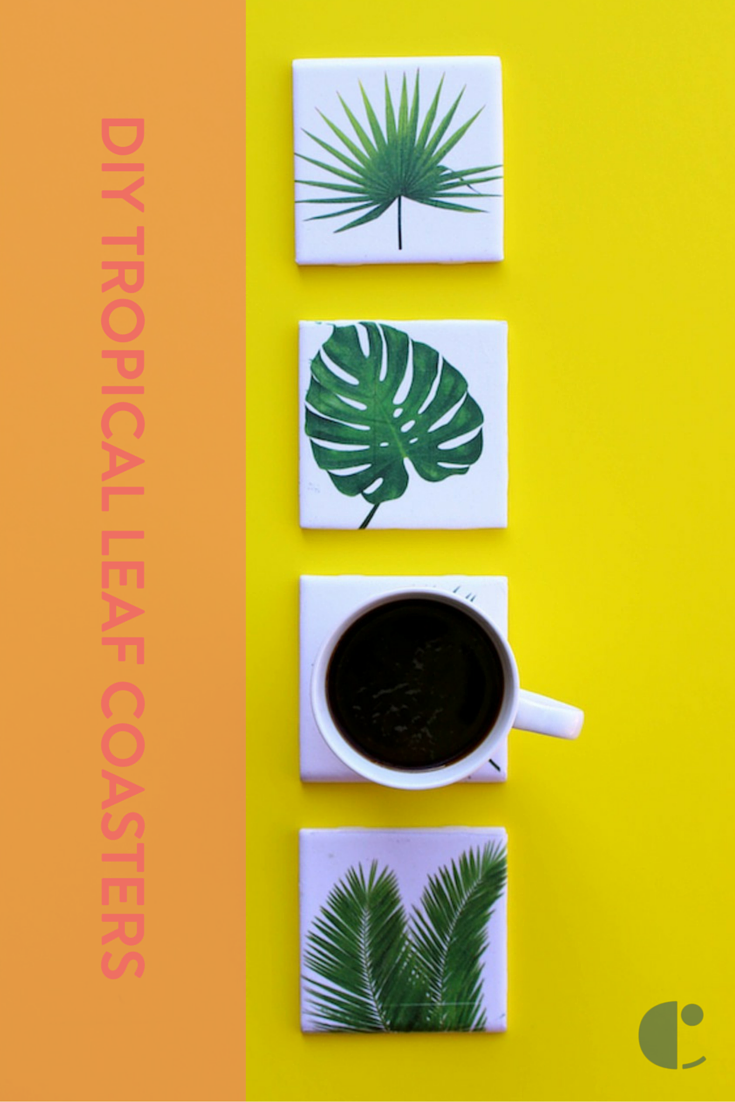 diy tropical leaf coasters for the home
