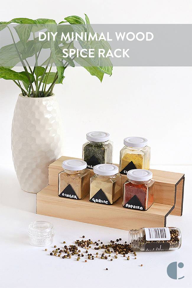 Minimal Wood Spice Rack