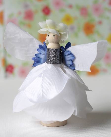 DIY Fairy Garden Fairy Blue and White