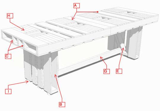plans for a wood pallet dining table