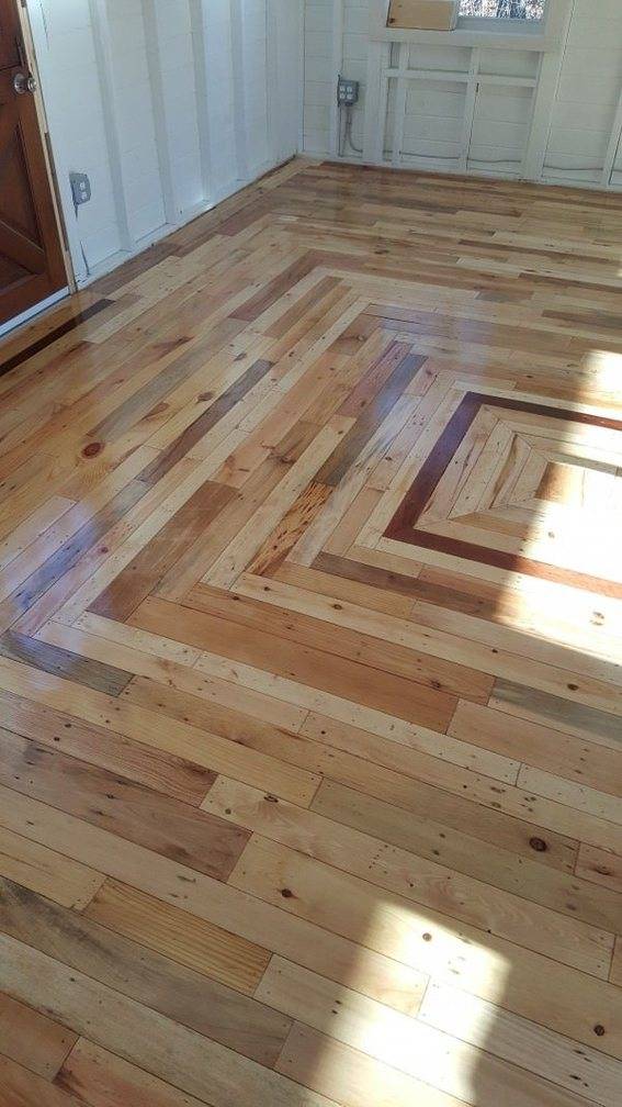 Wood pallet flooring idea