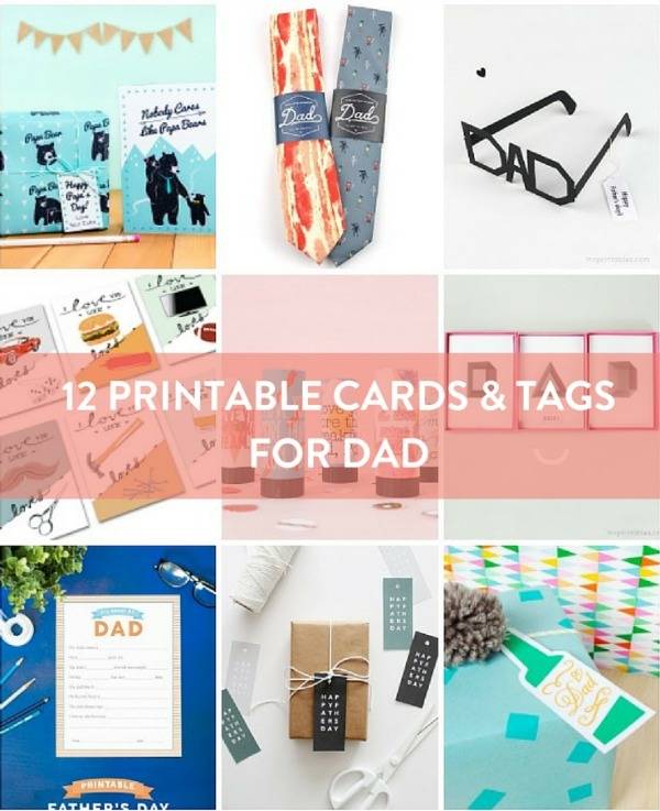 12 Design-y Printable Cards & Tags For Dad