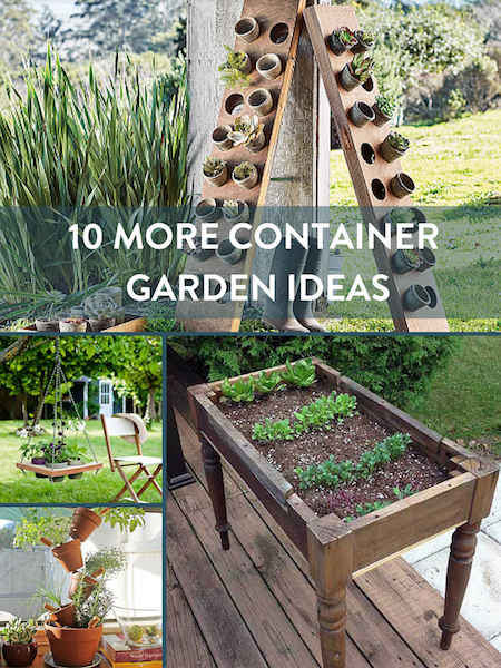 10 MORE Small Space Container Garden Ideas Pinterest Image