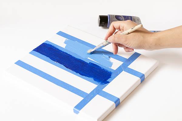 Colour block wall art step 3