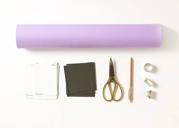 Materials needed for geometric shapes art project