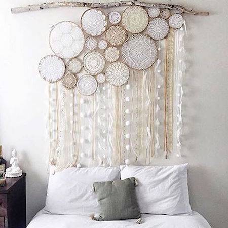 Enchanting doily headboard