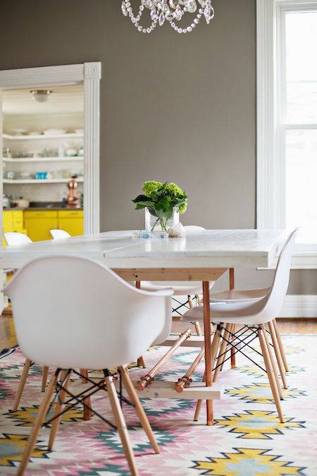DIY dining table with copper legs