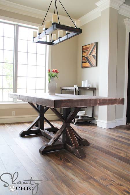 Restoration Hardware inspired DIY dining table