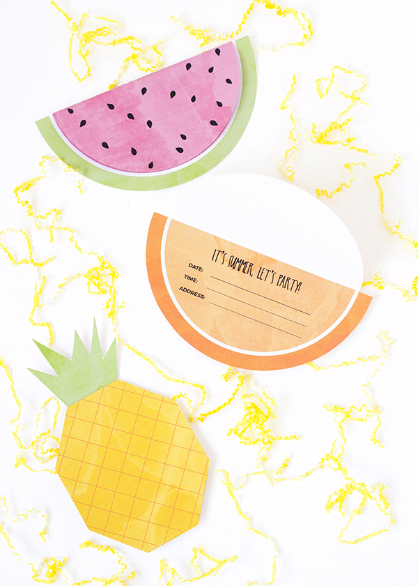 Printable fruity invitations for your summer parties