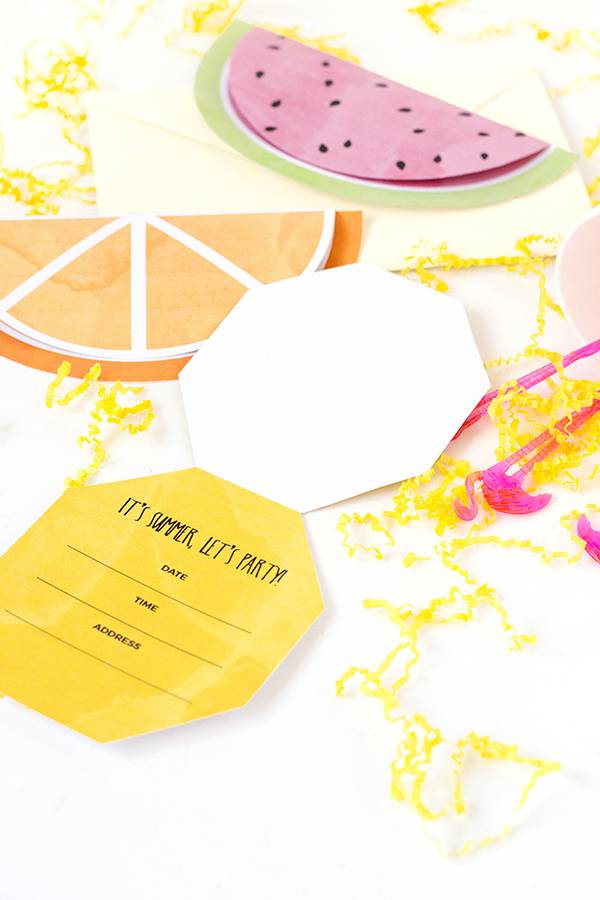 Printable fruity invitations for your summer parties