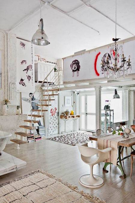 eclectic lofted space