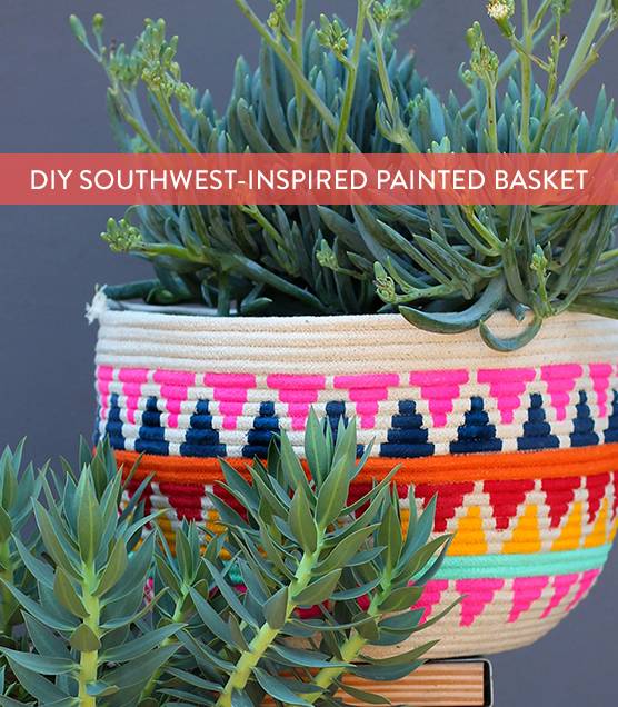 HowTo DIY SouthwestInspired Painted Rope Basket Curbly