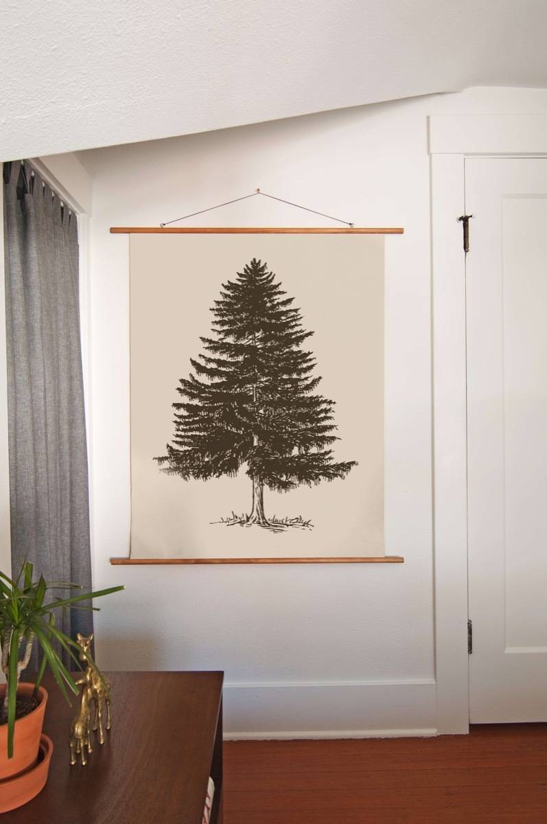 Simple wood-strip framed wall art