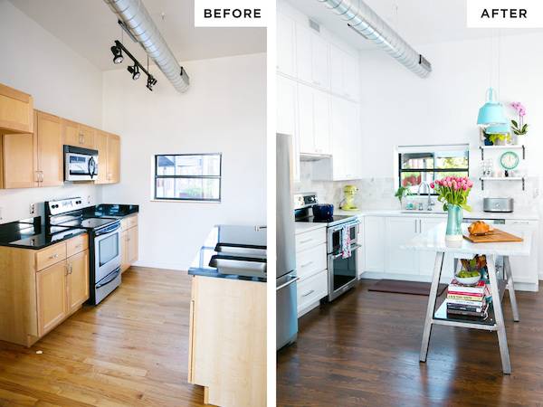 Condo makeover side by side