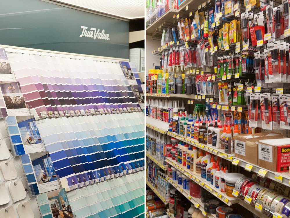 A shelf painting lists on shelf