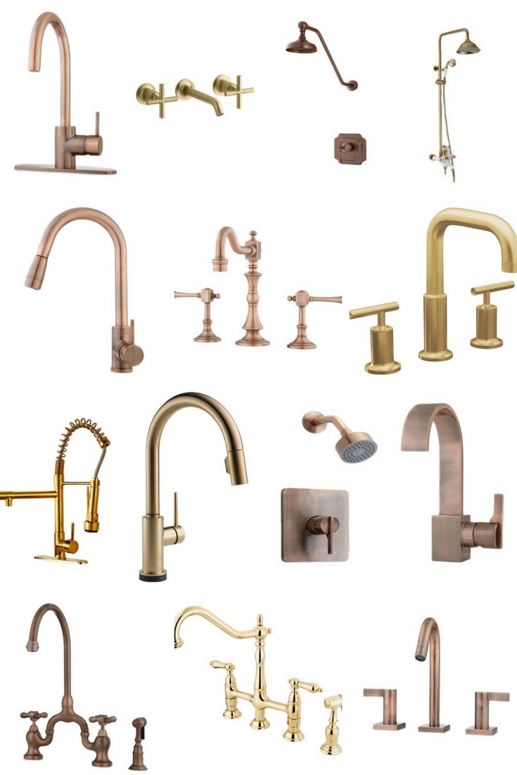 Shopping Guide: Gold. Bronze, and Copper Plumbing Fixtures