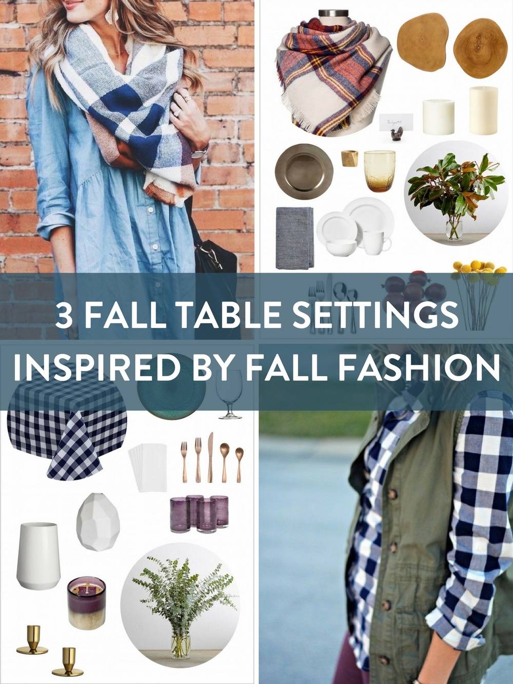 Two collections of fall decor and the outfits they were inspired by.