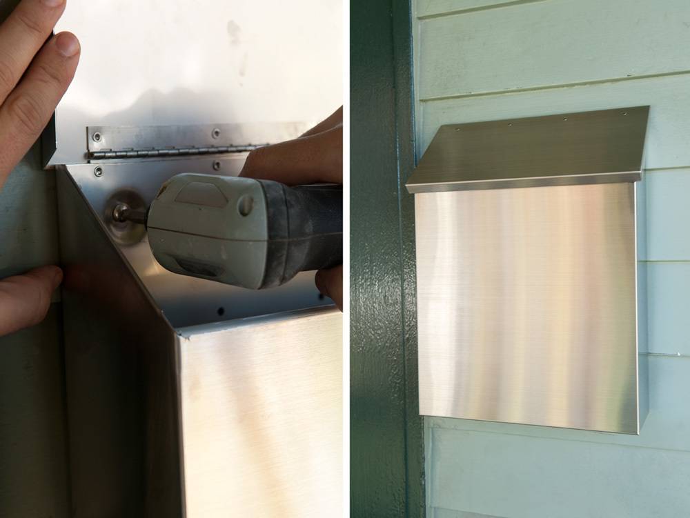 installing a lamp outside the porch