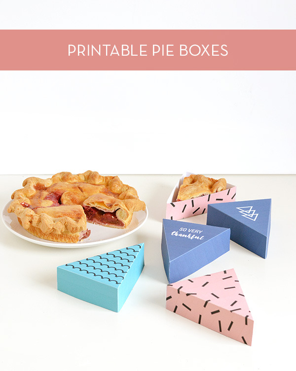 Printable pie boxes