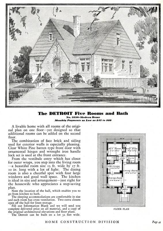 A picture of a built home and a floor plan for the home.