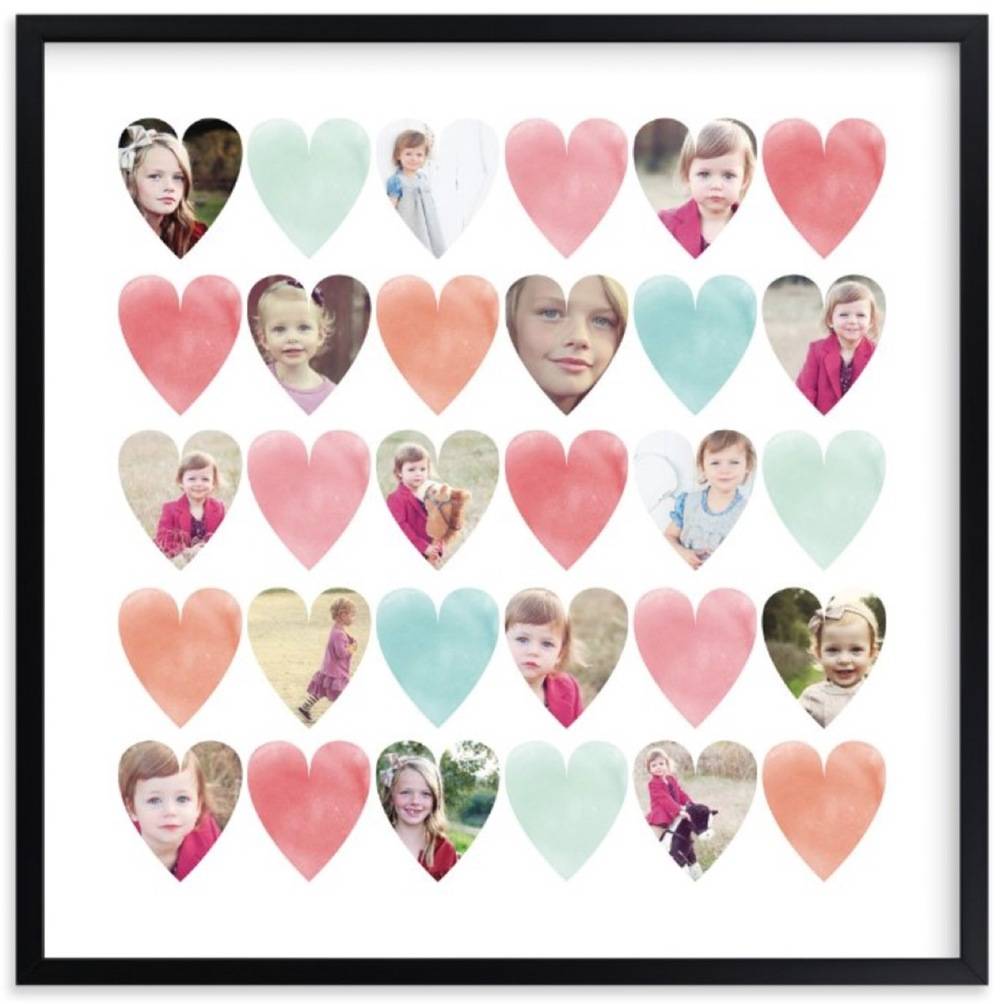 water color hearts print