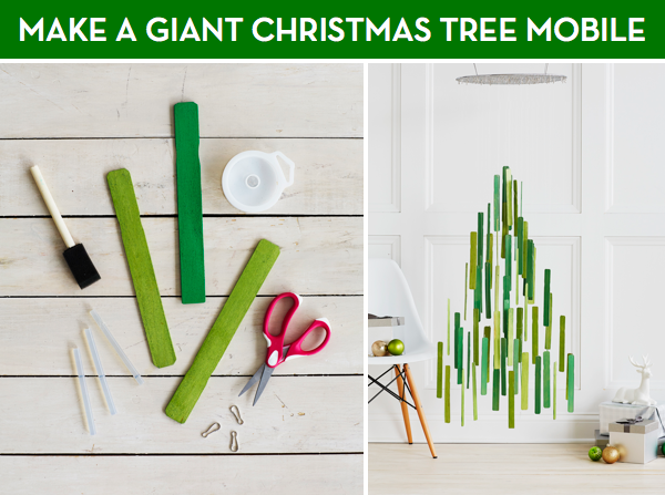 DIY Giant Christmas Tree Mobile by Confetti Pop