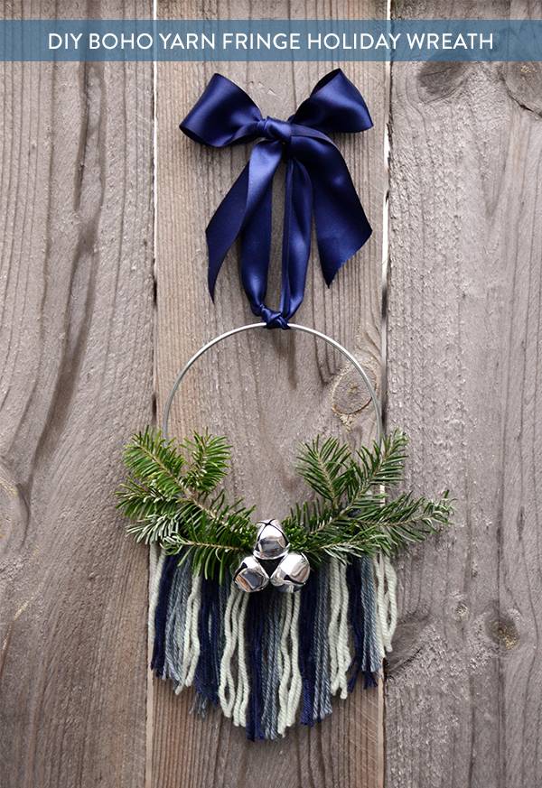 How-To: DIY Bohemian Yarn Fringe Wreath