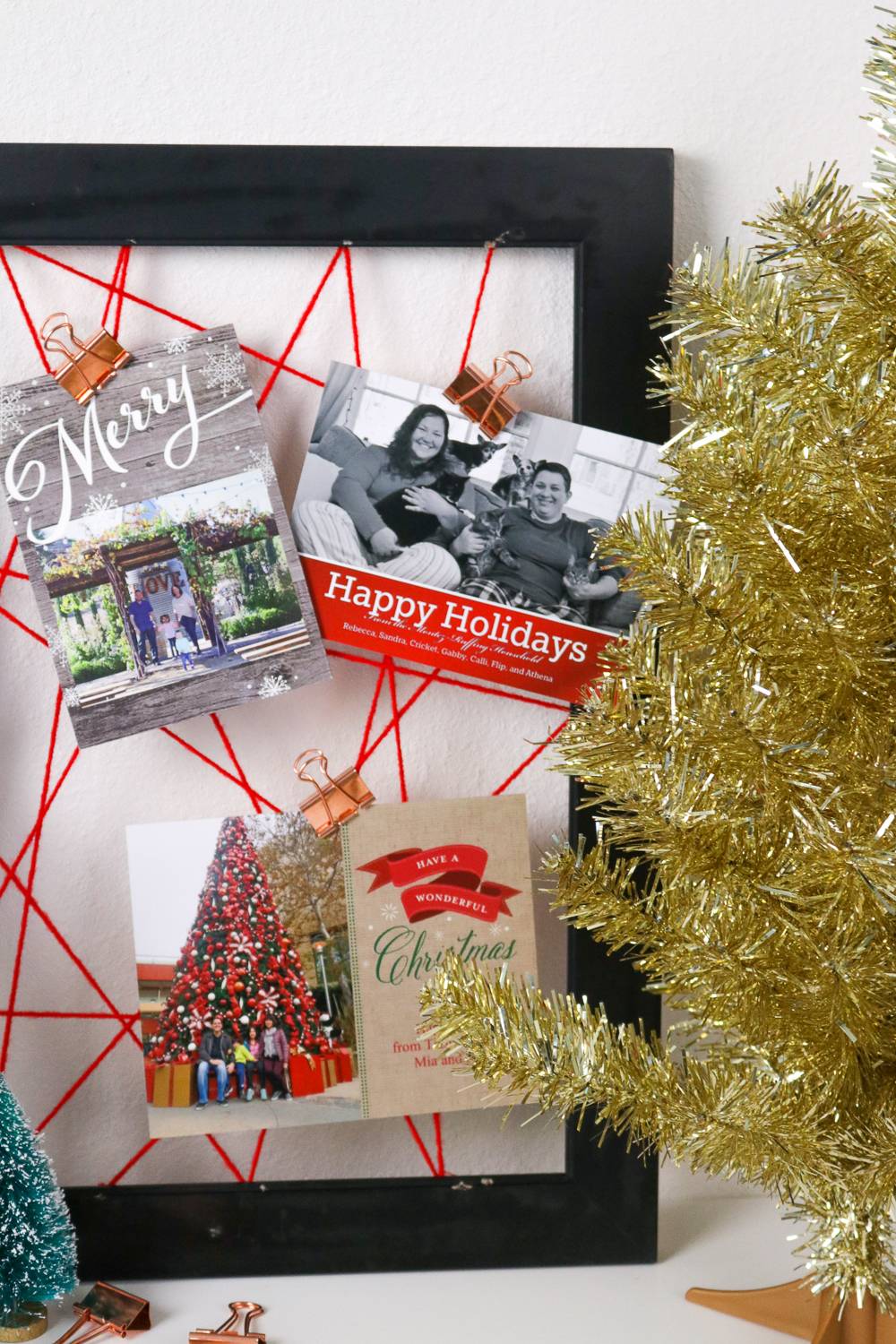 DIY Framed Web Christmas Card Holder