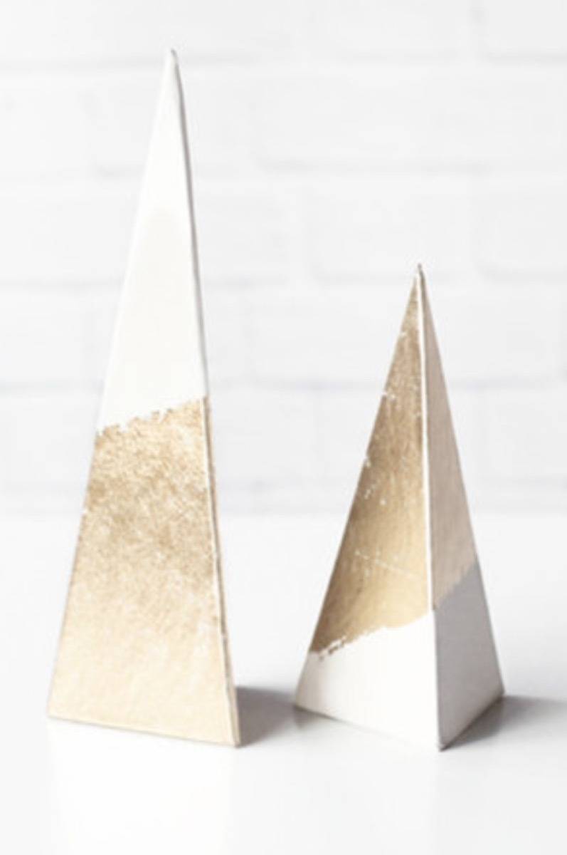  Gold Foil-Dipped paper trees