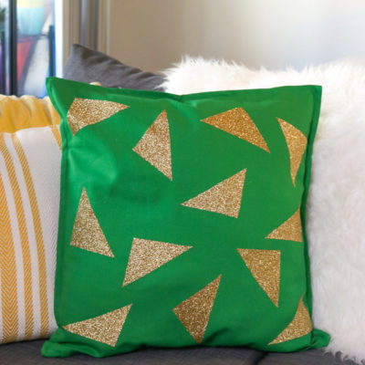 Geometric Gold Glitter Pillow