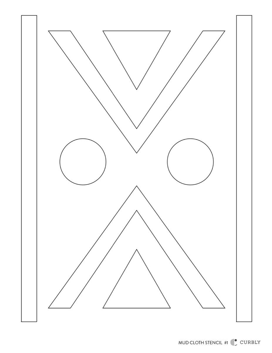 Mud cloth stencil template #1