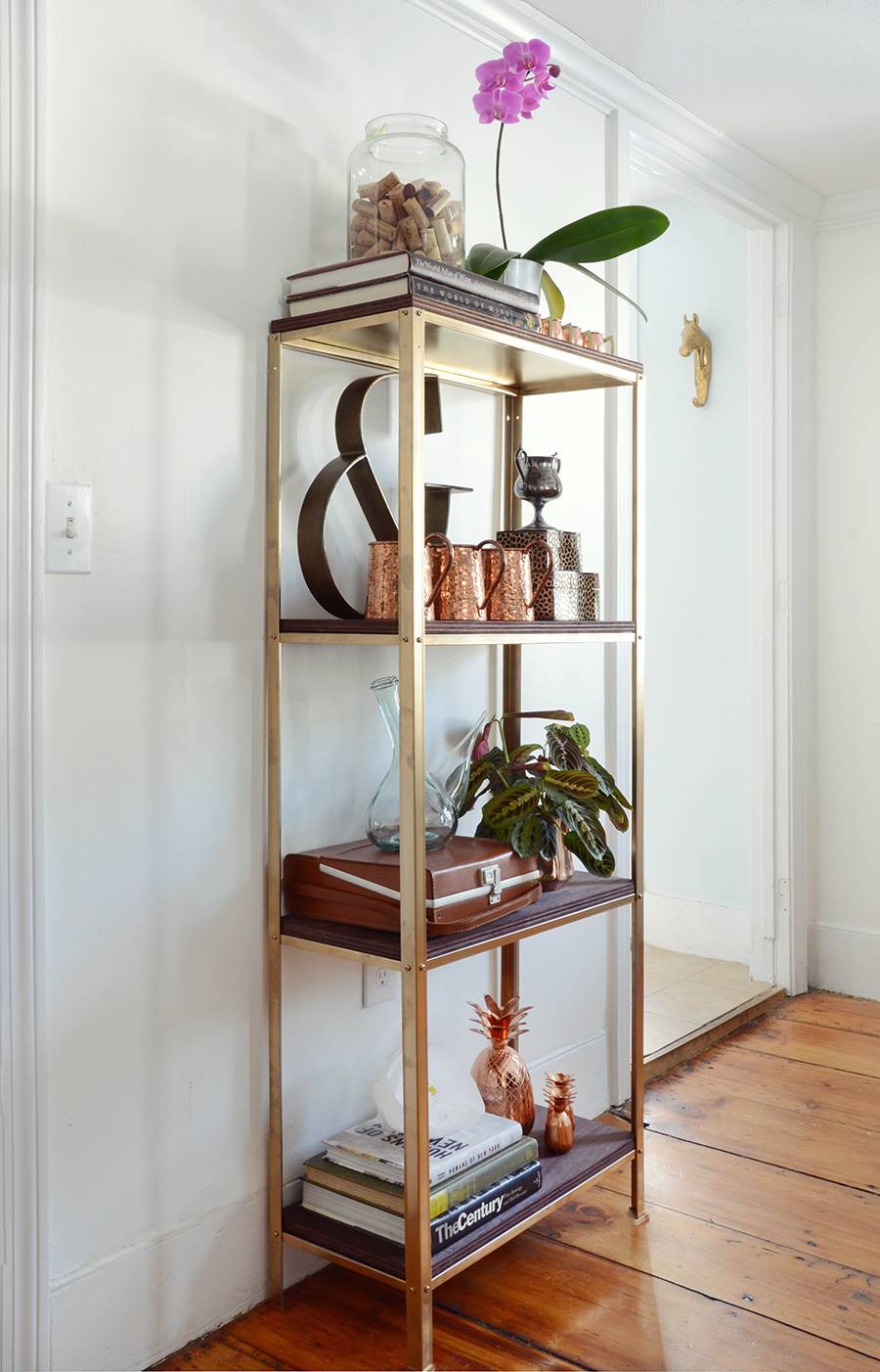 IKEA Hack: A Utilitarian Shelf Goes Rustic Glam