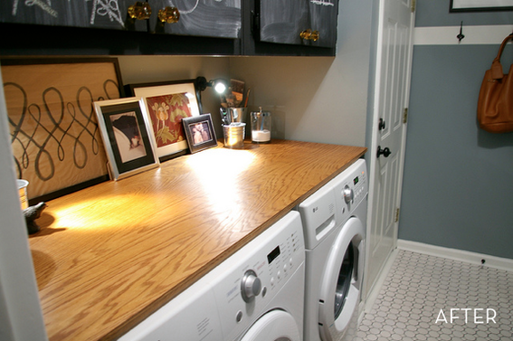 wooden countertop for laundry room