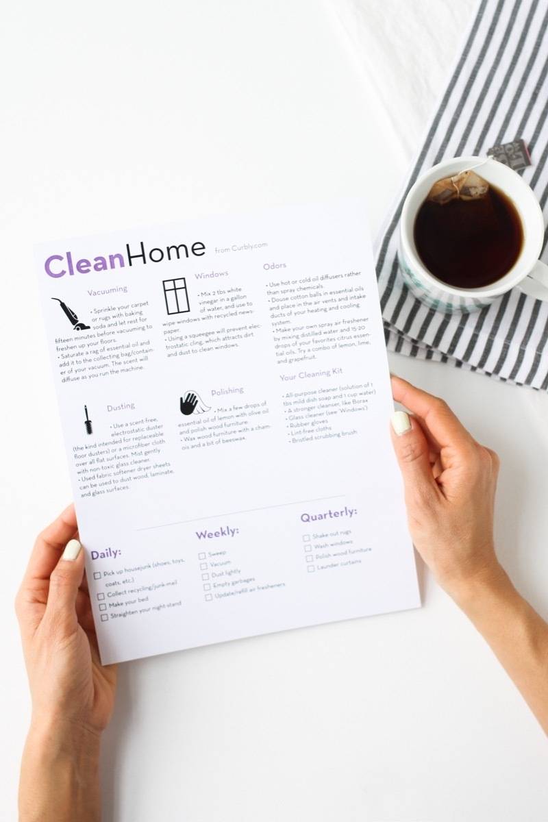 Home cleaning cheat sheet