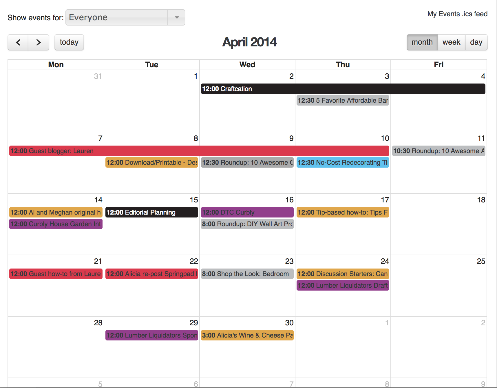 A calendar marks April of 2014.