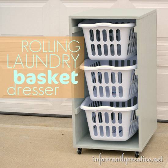 rolling basket laundry dresser