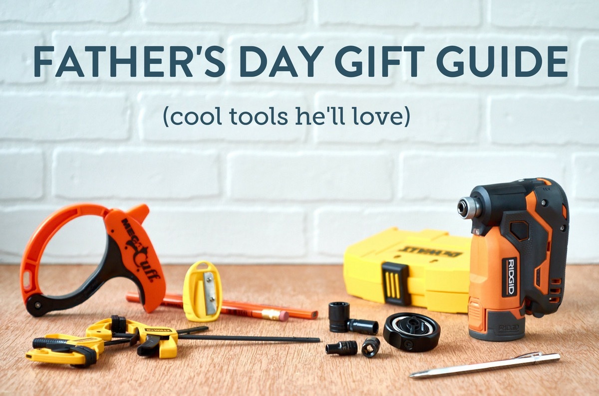 A bunch of red and yellow tools for Father’s Day.