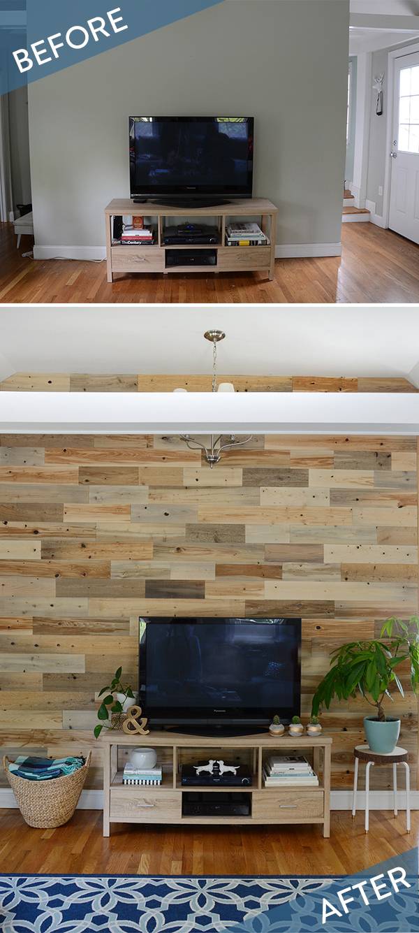 Before and After: Reclaimed Wood Accent Wall