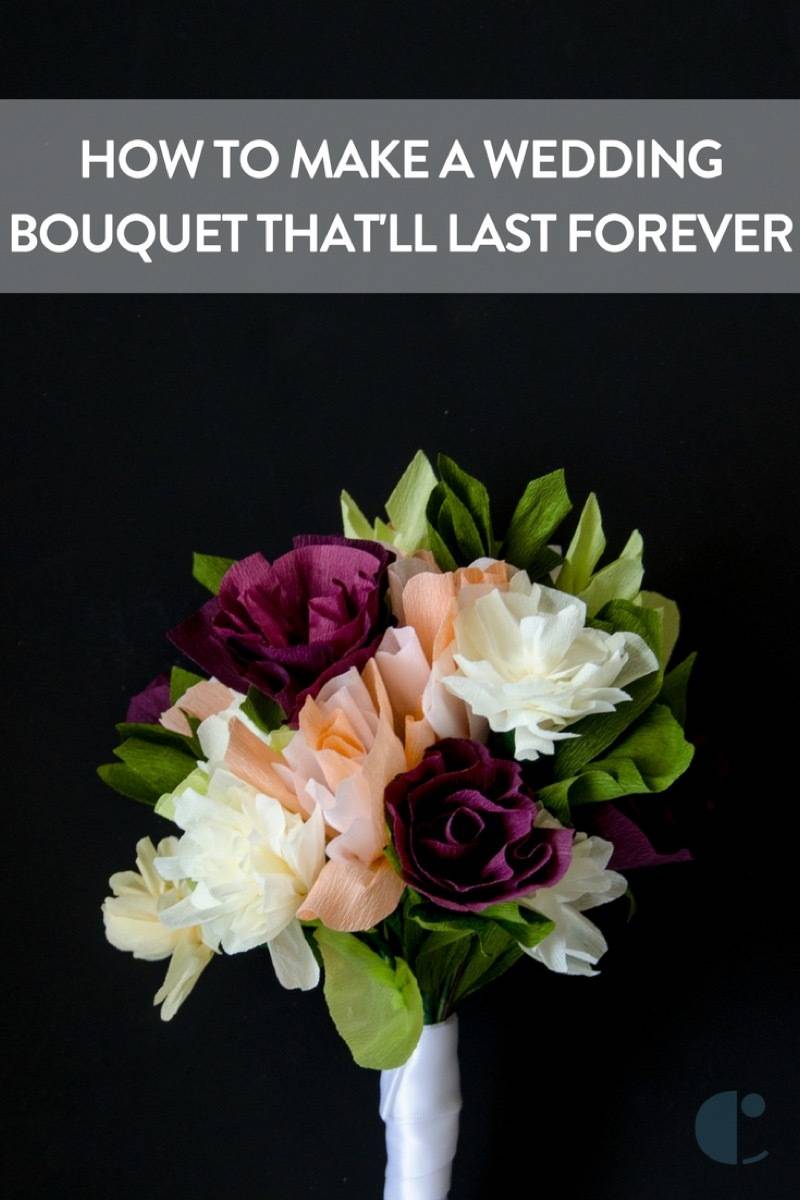 Create a bridal bouquet from crepe paper that you can keep forever!