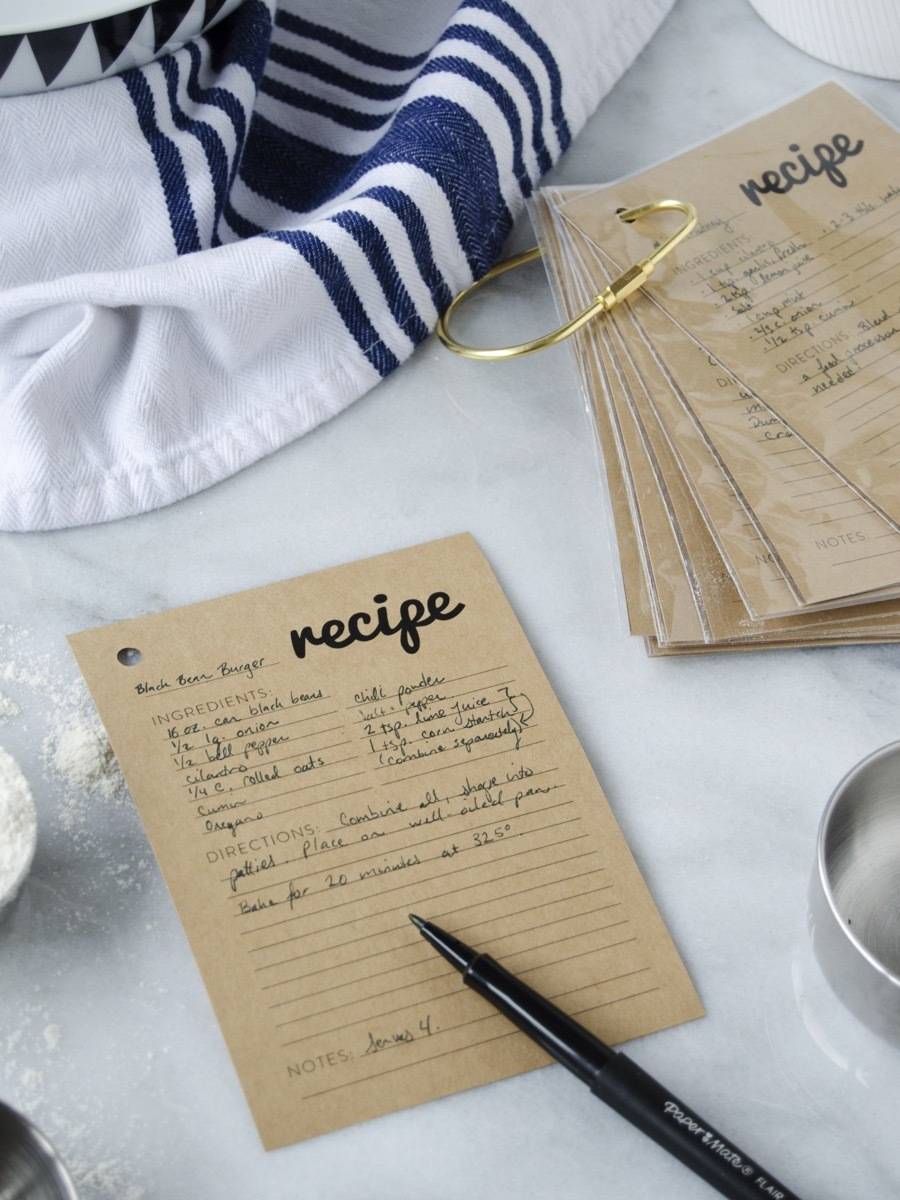 How to make a key ring recipe card holder, plus free printable recipe cards