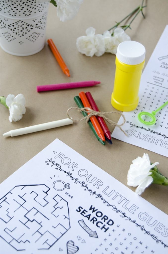 Printable Wedding Activity Pages