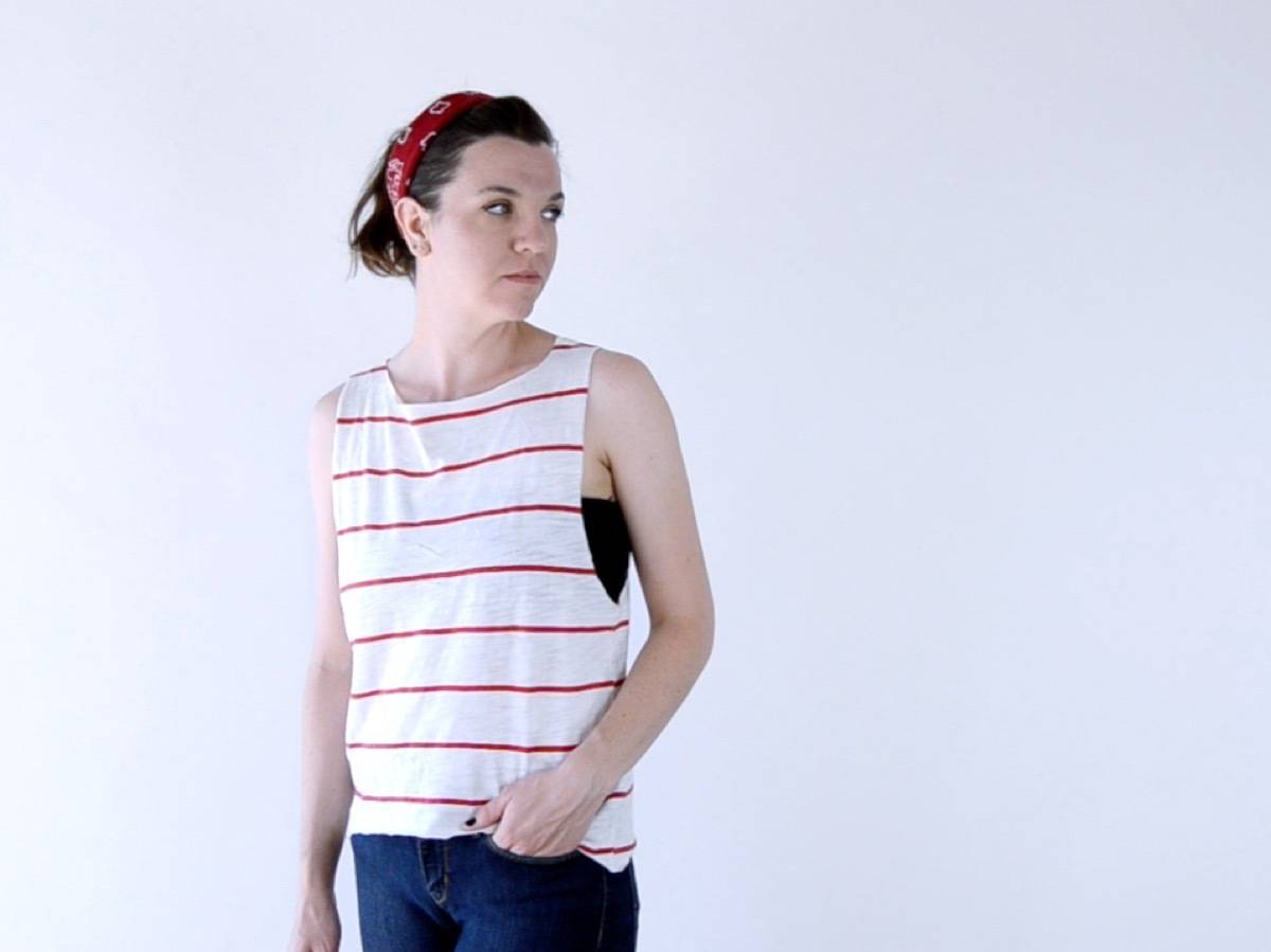 How to transform a regular t-shirt into a scoop neck shirt with just scissors