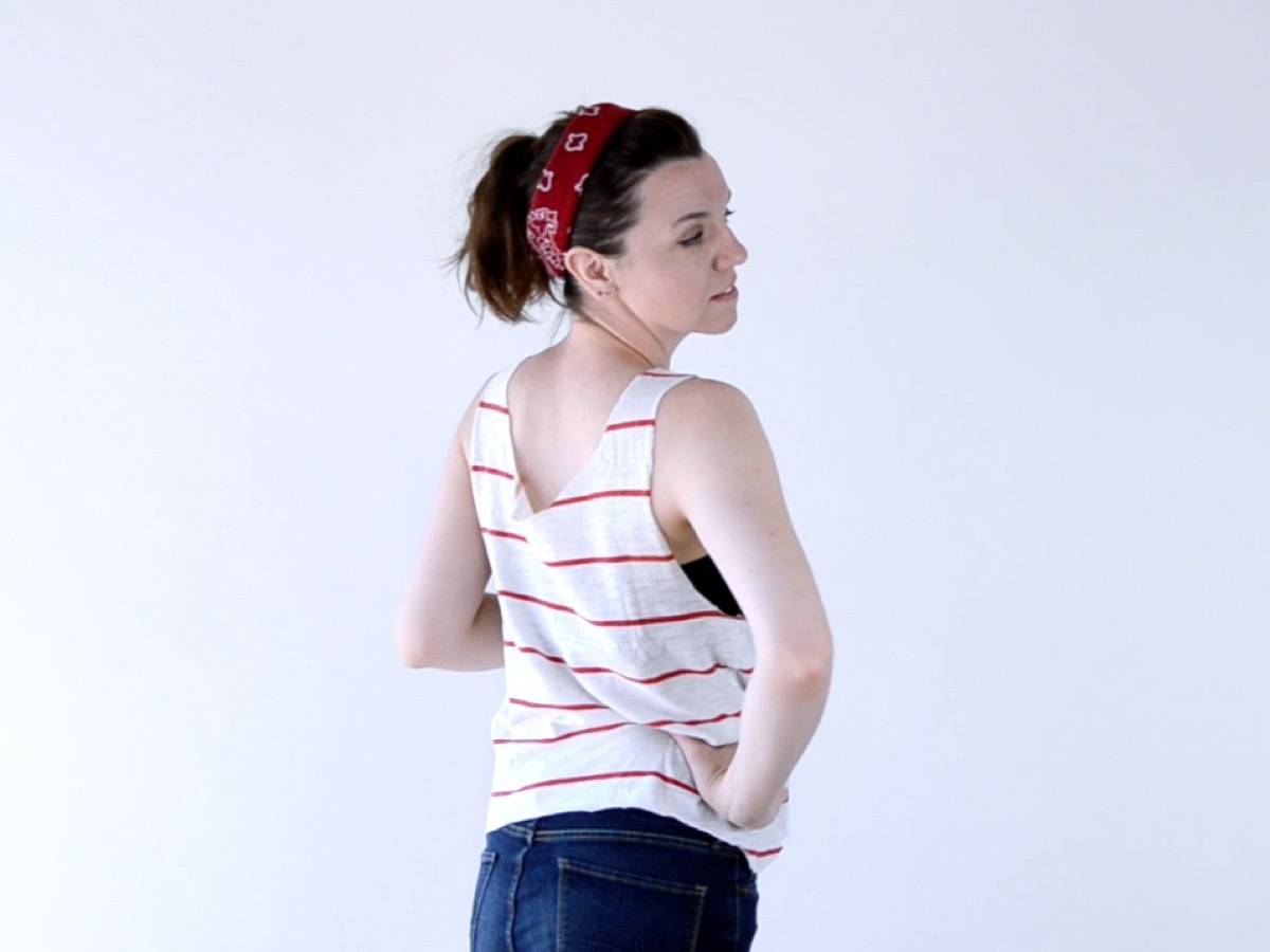 How to transform a regular t-shirt into a scoop neck shirt with just scissors