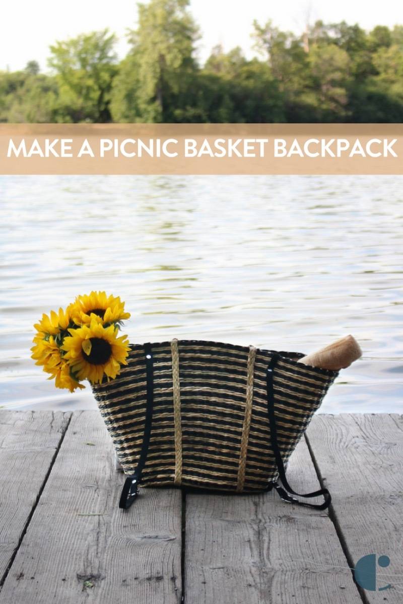 Picnic Basket Backpack DIY - Turn a straw tote into a backpack