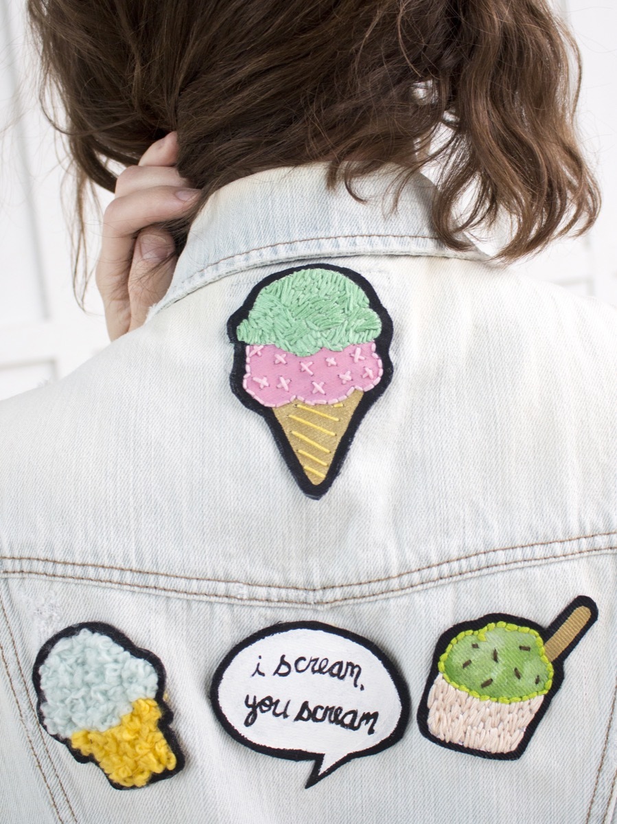 DIY custom patches with a sweet twist - they're all about ice cream!