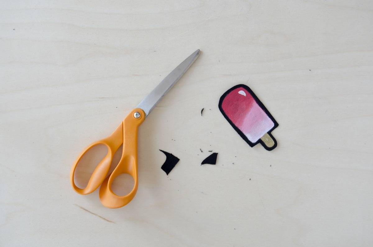 Popsicles Patch: Use paint to mimic the look of embroidered patches
