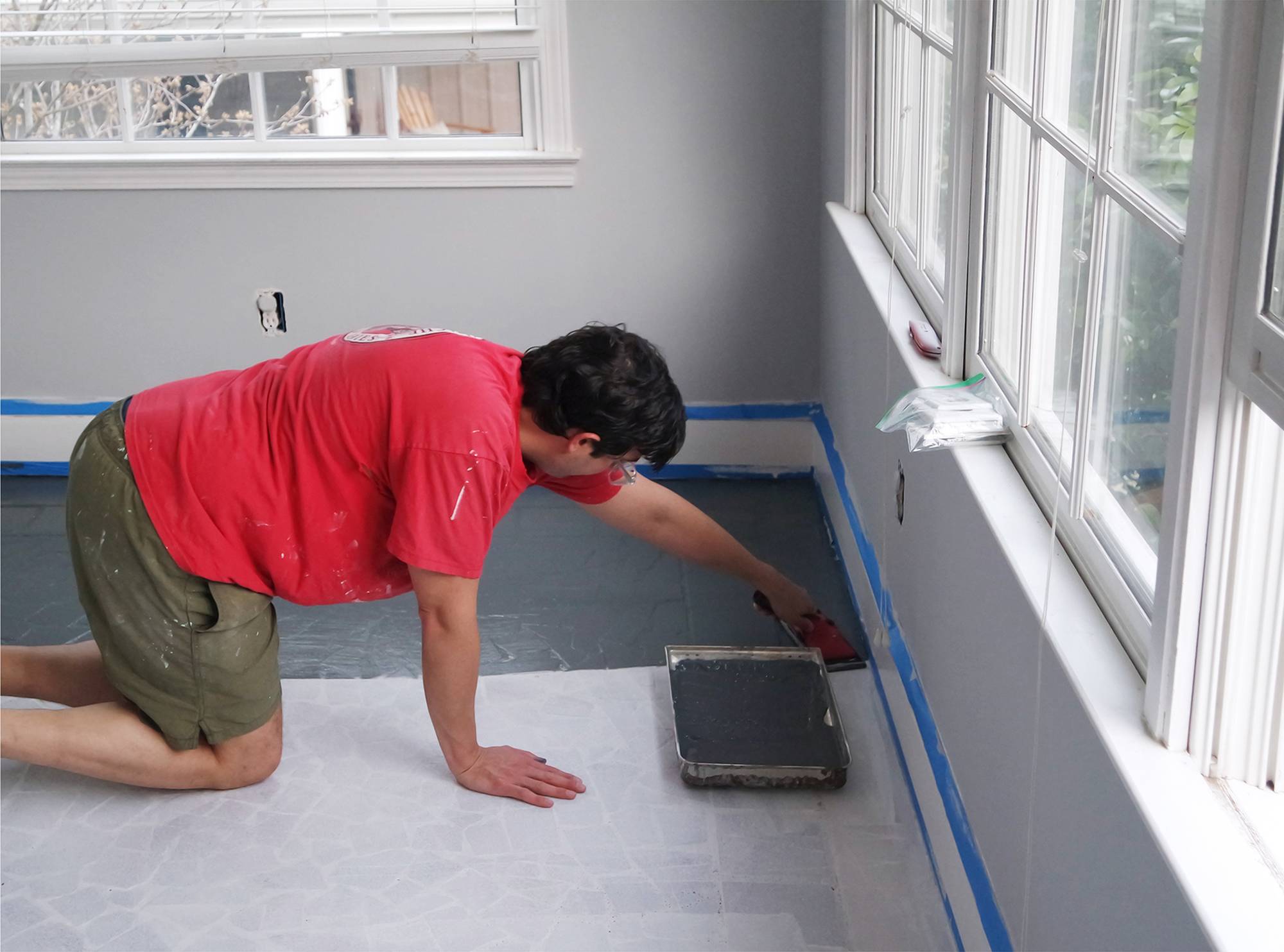 Painting the floor is not as hard as you'd think!